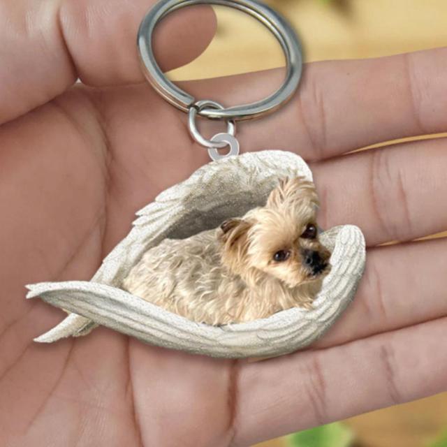 Dog Sleeping Angel Keychains